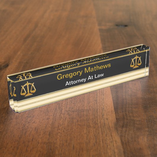 Classy Attorney Executive Desk Name Borden Naambordje (Zijkant)
