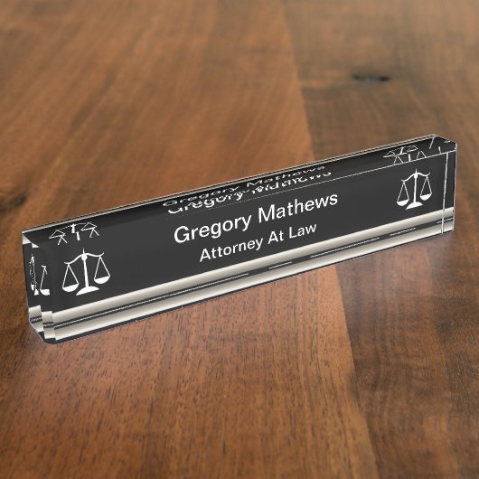 Classy Attorney Executive Desk Name Borden Naambordje (Zijkant)