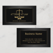 Classy Attorney for Law - Black and Gold Visitekaartje (Voorkant / Achterkant)