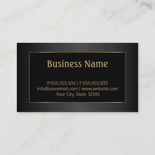 Classy Attorney for Law - Black and Gold Visitekaartje (Achterkant)
