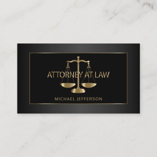 Classy Attorney for Law - Black and Gold Visitekaartje (Voorkant)