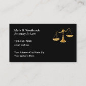 Classy Attorney Gold Tone Scale of Justice Visitekaartje (Achterkant)