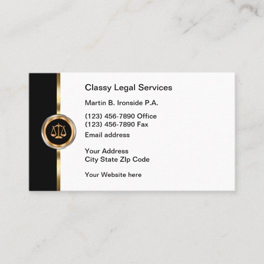 Classy Attorney Juridische Diensten Visitekaartje (Voorkant)