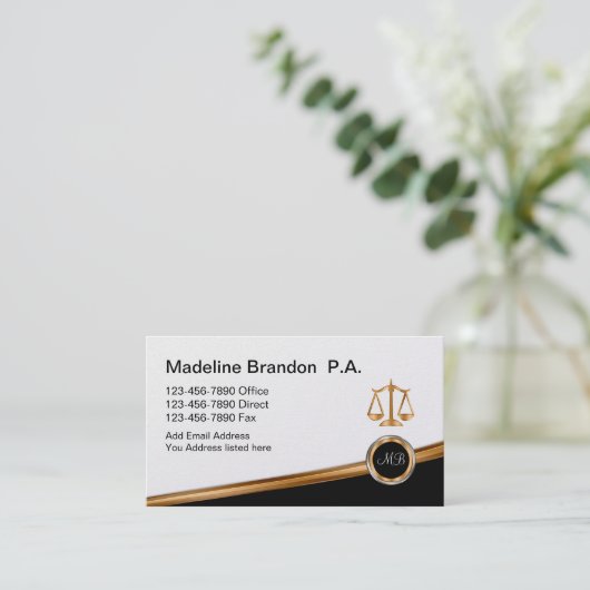 Classy Attorney Law Kantoor Visitekaartje (Staand voorkant)