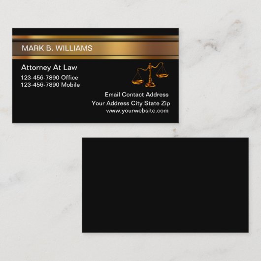 Classy Attorney Law Kantoor Visitekaartjes (Voorkant / Achterkant)