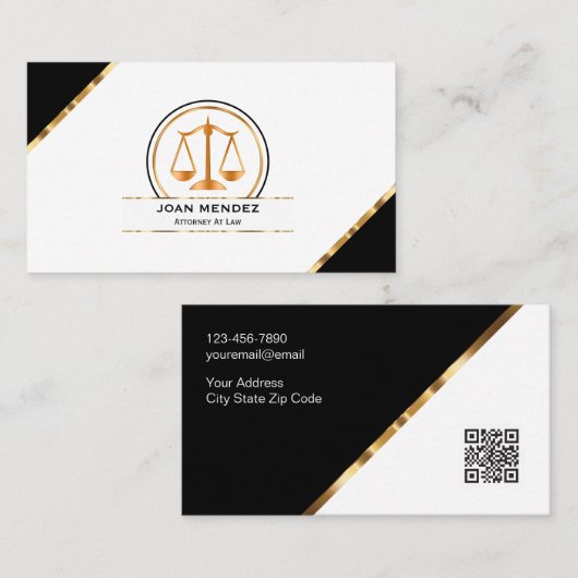 Classy Attorney Law Kantoor Visitekaartjes (Voorkant / Achterkant)