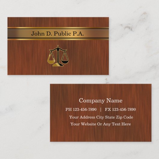 Classy Attorney Modern Eenvoudige Visitekaartjes (Voorkant / Achterkant)