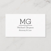 Classy Attorney Monogram Design Visitekaartje (Voorkant)