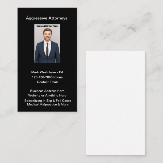 Classy Attorney Portrait Visitekaartjes Design (Voorkant / Achterkant)