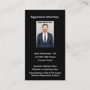 Classy Attorney Portrait Visitekaartjes Design