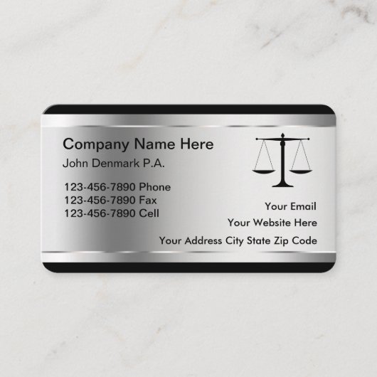 Classy Attorney Professional Visitekaartjes (Voorkant)