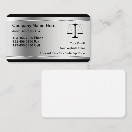 Classy Attorney Professional Visitekaartjes (Voorkant / Achterkant)