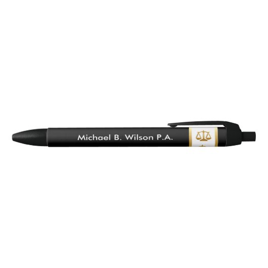 Classy Attorney Promotional Zwarte Inkt Pen (Bovenkant)