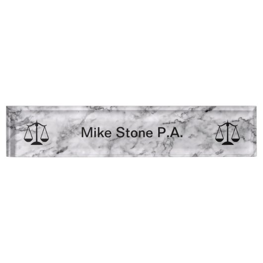 Classy Attorney Stone Marble Naambordje (Voorkant)