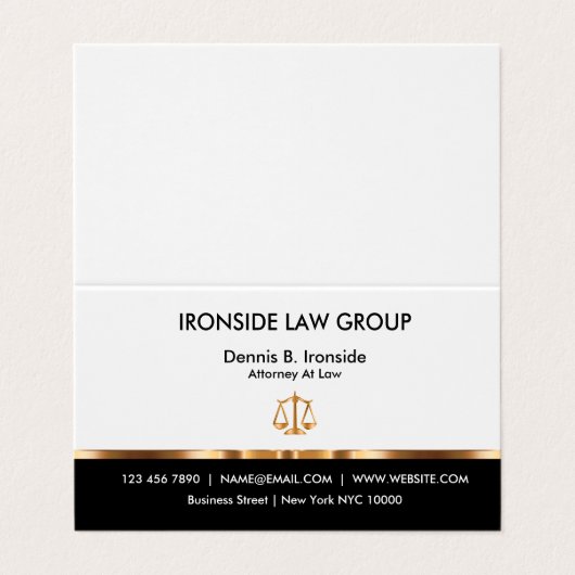 Classy Attorney Tent Style Visitekaartje (Buitenkant ongevouwen)