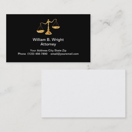Classy Attorney Visitekaartje Design Sjabloon (Voorkant / Achterkant)