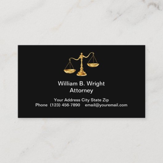 Classy Attorney Visitekaartje Design Sjabloon (Voorkant)