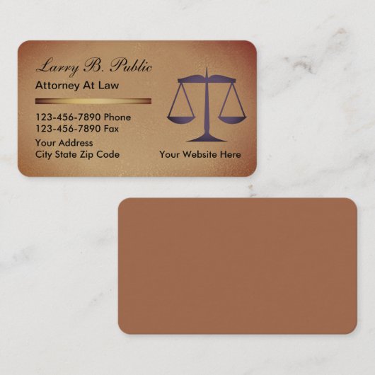 Classy Attorney Visitekaartjes (Voorkant / Achterkant)