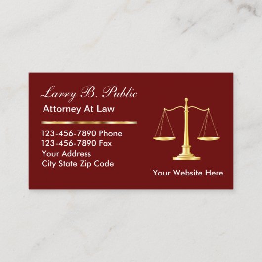 Classy Attorney Visitekaartjes (Voorkant)