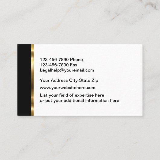 Classy Attorney Visitekaartjes (Achterkant)
