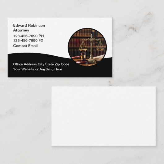 Classy Attorney Visitekaartjes Modern Design (Voorkant / Achterkant)