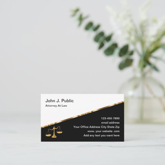Classy Attorney Visitekaartjes op Linen Card Stock (Staand voorkant)
