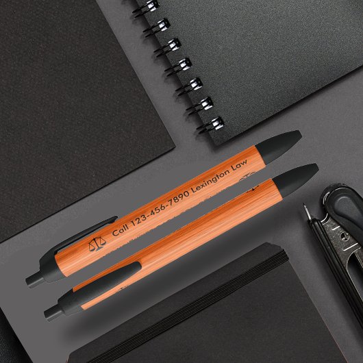 Classy Attorney Wood Look Zwarte Inkt Pen