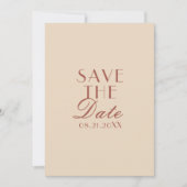 Classy Auburn Beige Old Money Fancy Wedding Save The Date (Voorkant)