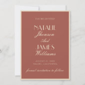 Classy Auburn Beige Old Money Fancy Wedding Save The Date (Achterkant)