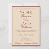 Classy Auburn Copper Old Money Luxury Wedding Kaart (Voorkant)