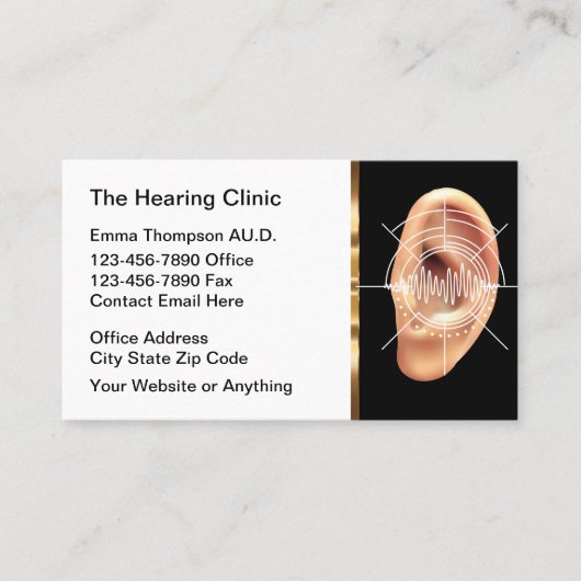 Classy Audiologist Hearing Center Visitekaartjes (Voorkant)