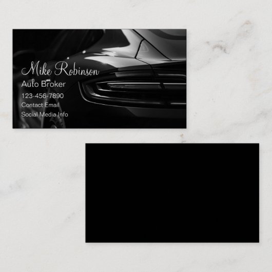 Classy Auto Broker Auto Verkoop Dik Visitekaartje (Voorkant / Achterkant)