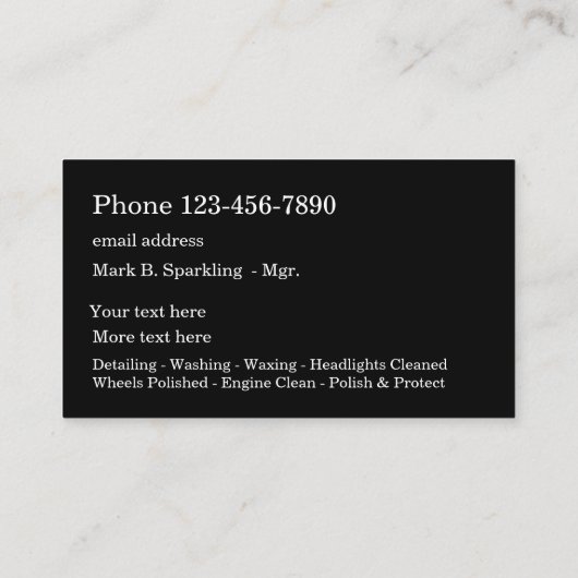 Classy Auto Detailing Dubbele Kant Visitekaartje (Achterkant)