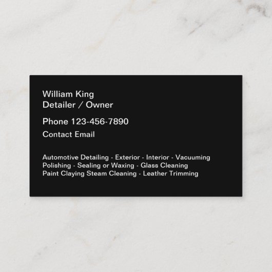 Classy Auto Details King Crown Theme Visitekaartje (Achterkant)