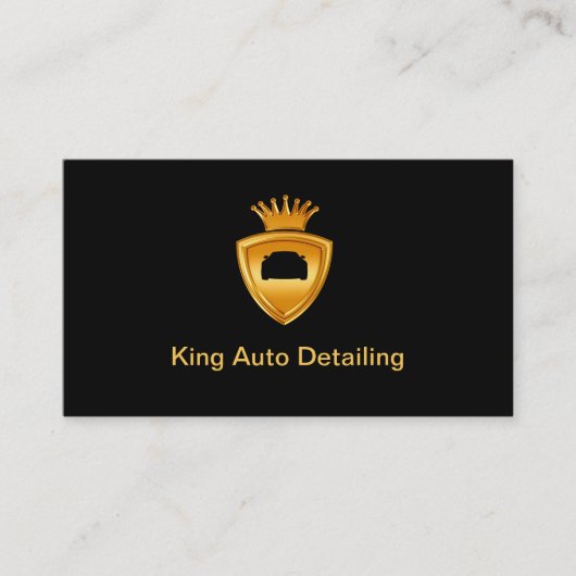 Classy Auto Details King Crown Theme Visitekaartje (Voorkant)