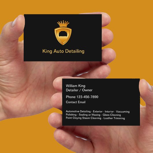 Classy Auto Details King Crown Theme Visitekaartje