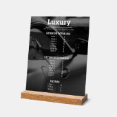 Classy auto foto reparaties mechanica prijslijst acryl bord (Hoek)