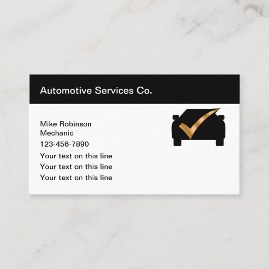 Classy Automotive Services Business Card-sjabloon Visitekaartje (Voorkant)