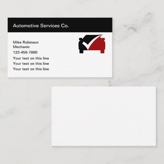 Classy Automotive Services Business Card-sjabloon Visitekaartje (Voorkant / Achterkant)