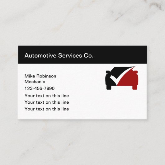 Classy Automotive Services Business Card-sjabloon Visitekaartje (Voorkant)