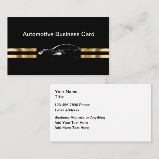 Classy Automotive Services Business Card-sjabloon Visitekaartje (Voorkant / Achterkant)