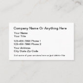 Classy Automotive Services Visitekaartje (Achterkant)