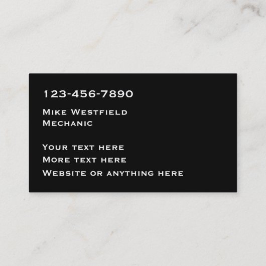 Classy Automotive Theme Visitekaartje (Achterkant)