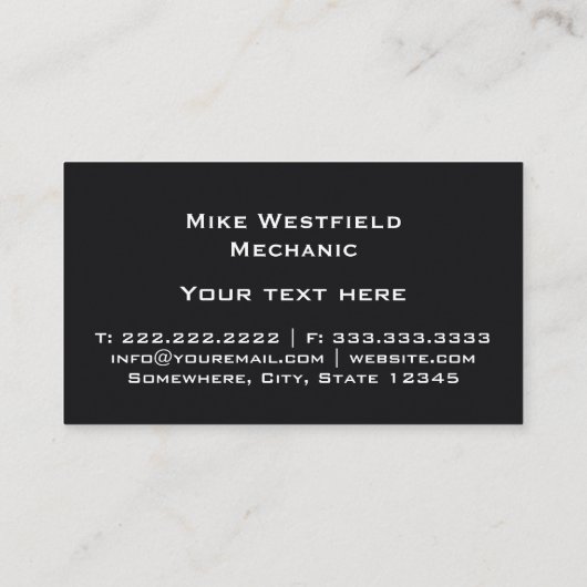 Classy Automotive Theme Visitekaartje (Achterkant)