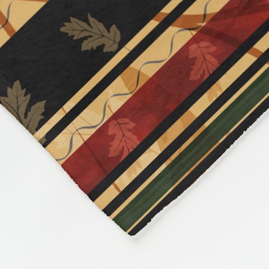 Classy Autumn Leaf en Pattern Design Fleece Deken (Hoek)