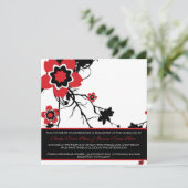 Classy B&W Cherry Blossom Wedding Invite Kaart (Staand voorkant)
