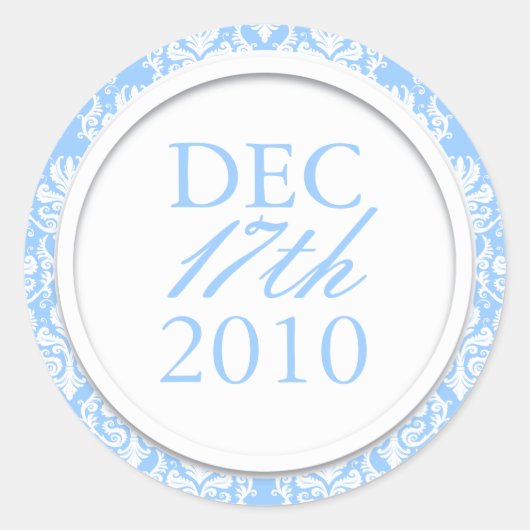 Classy Baby Blue Wedding Stickers (Voorkant)