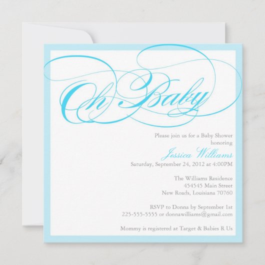 Classy Baby shower Kaart (Voorkant)