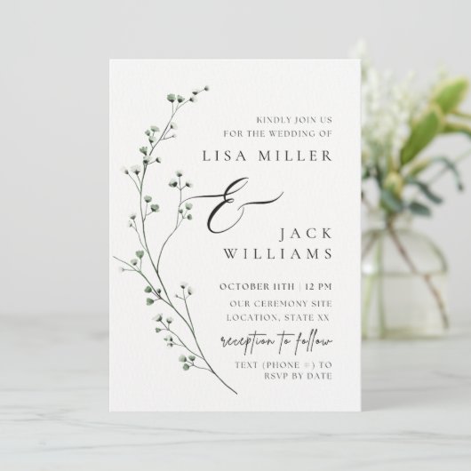 Classy Baby's Breath Kaart (Staand voorkant)