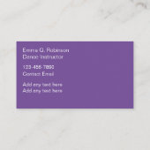 Classy Ballet Instructor Visitekaartjes (Achterkant)